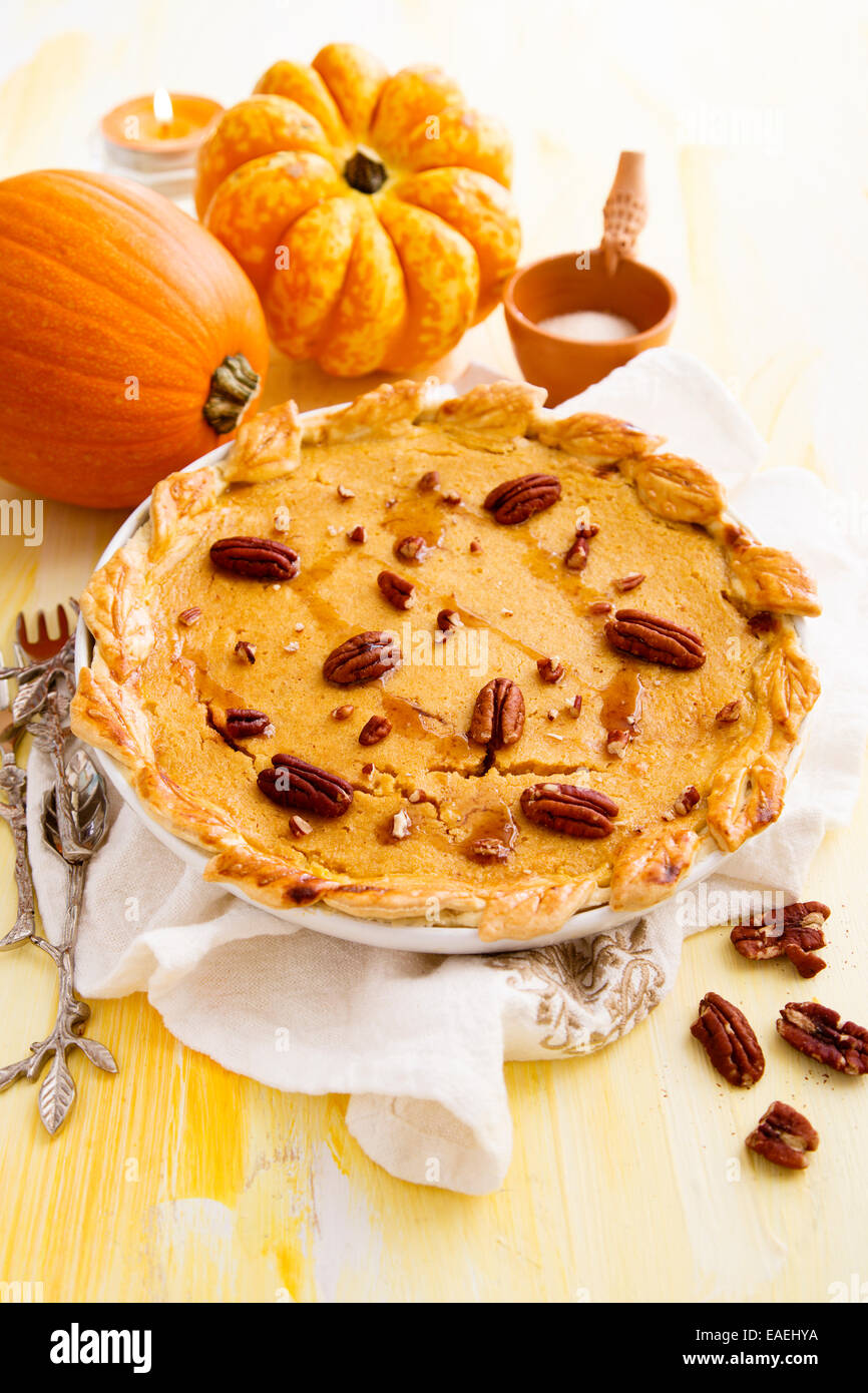 Pumpkin pie Stock Photo