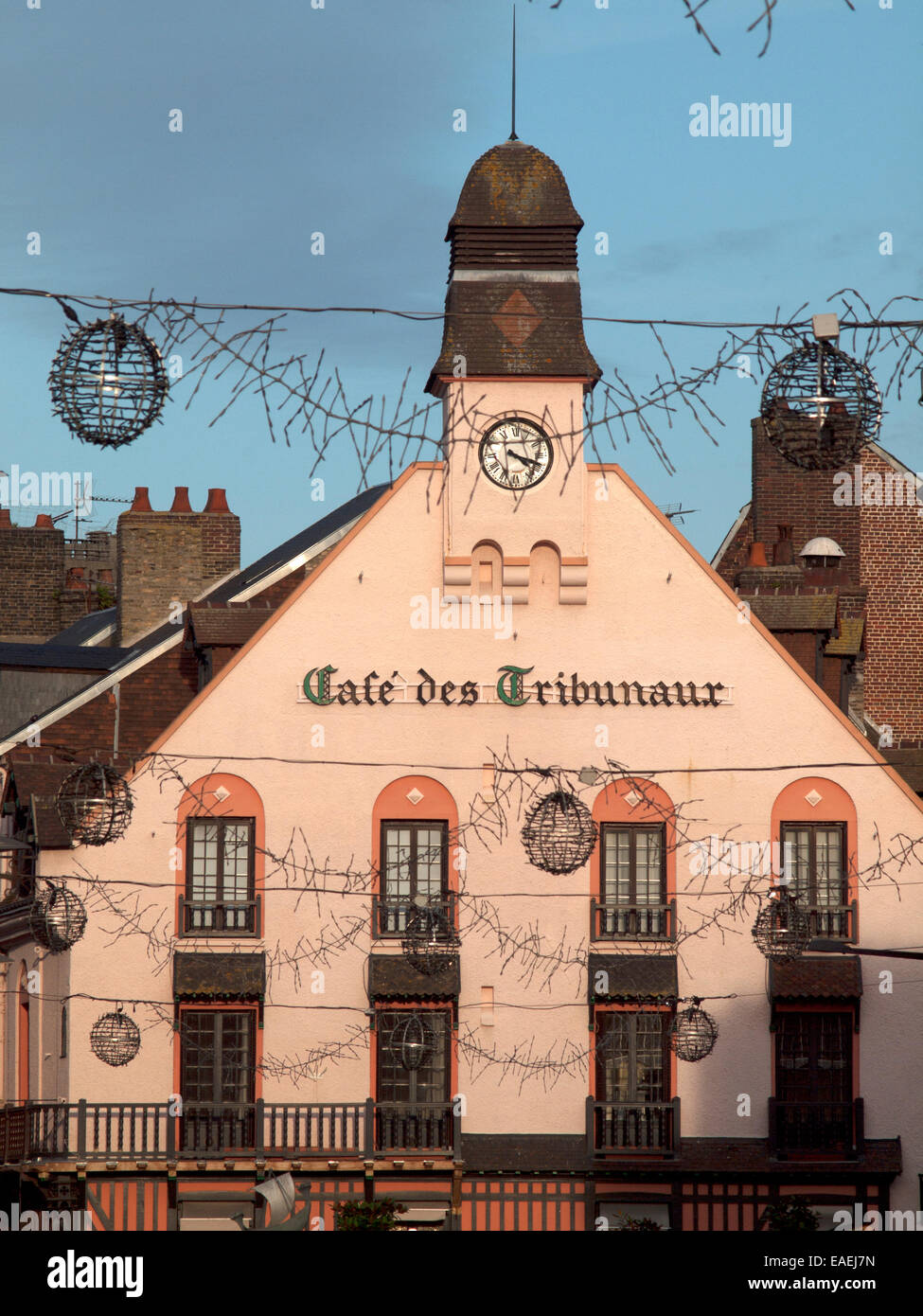 The Cafe de Tribunaux in the center of Dieppe Stock Photo