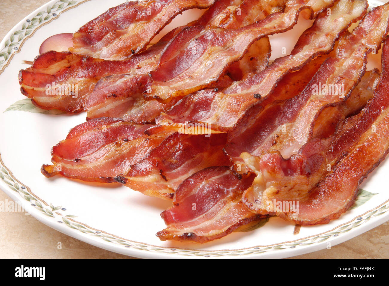 Download Smoked Bacon Strips Of Apple Wood Smoked Bacon On A White Plate Stock Photo Alamy PSD Mockup Templates