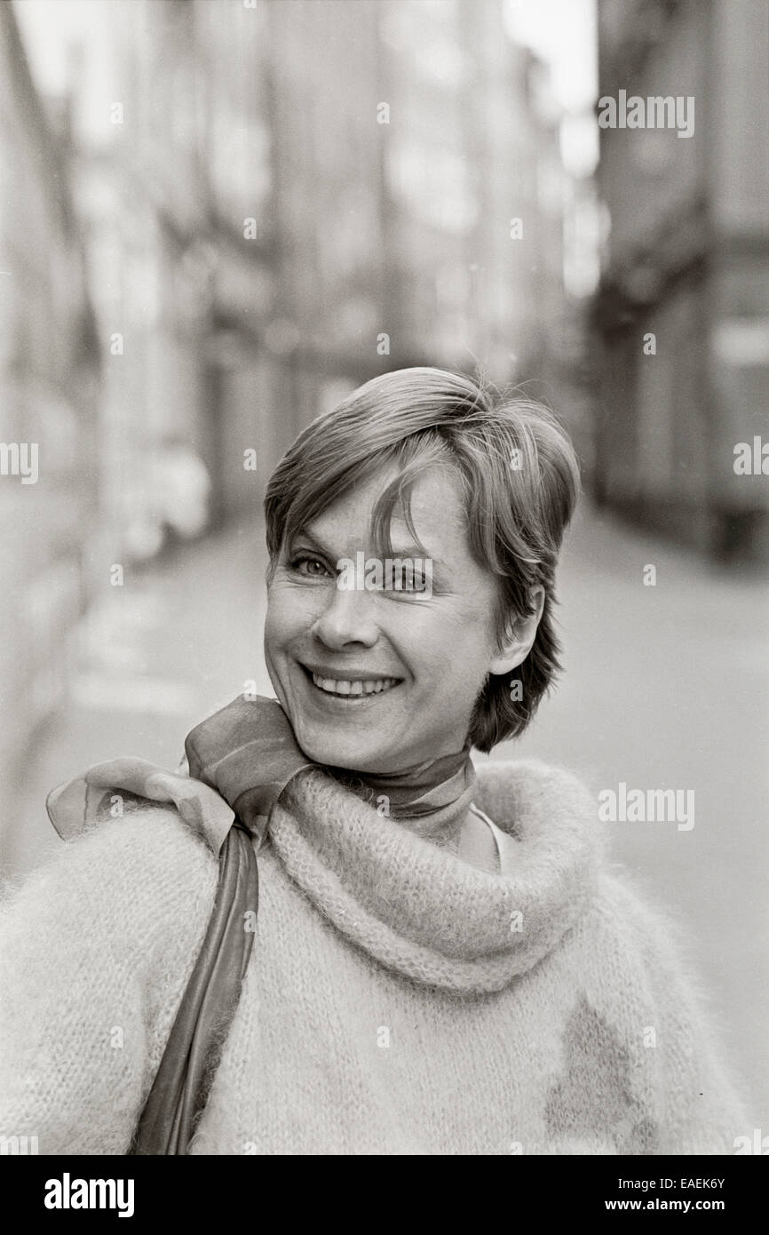 Swedish actress Bibi Andersson in a portrait taken Stockholms Old Town Stock Photo