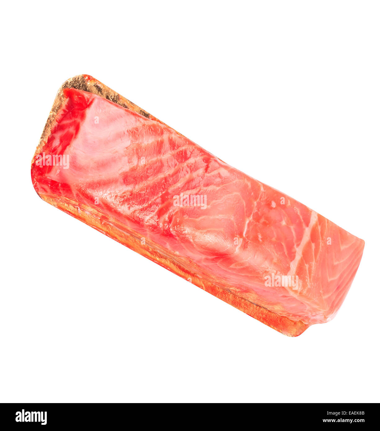 piece of red fish fillet isolated on white Stock Photo - Alamy