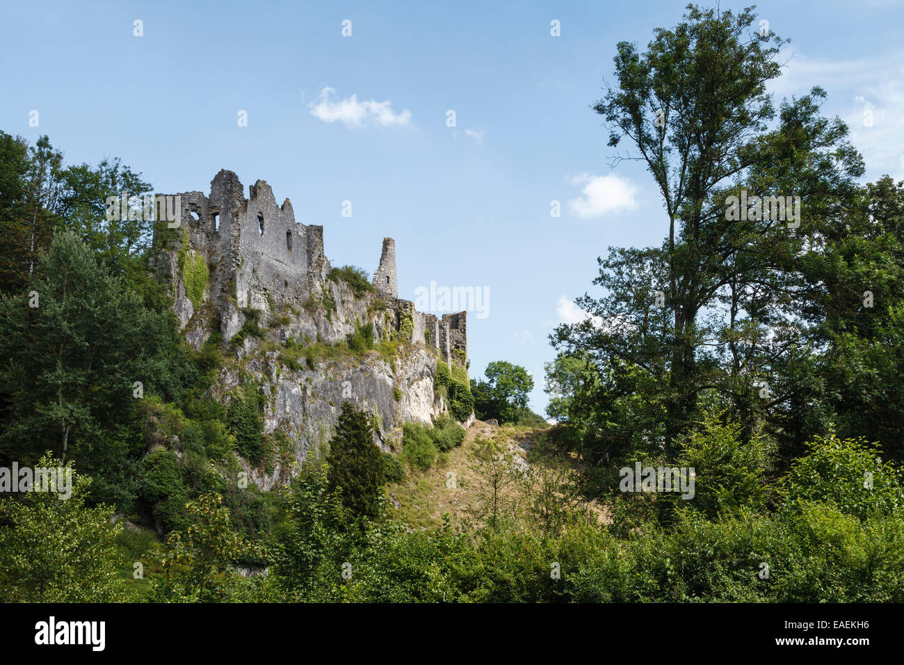Château de Montaigle, near Warnant, Wallonia, Belgium Stock Photo