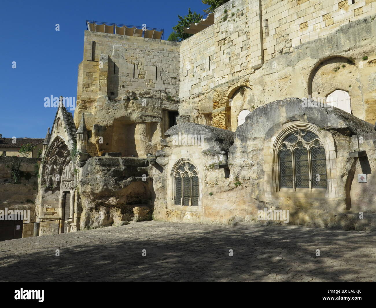 The Monolithic Church at St Emilion, Bordeaux, France Stock Photo