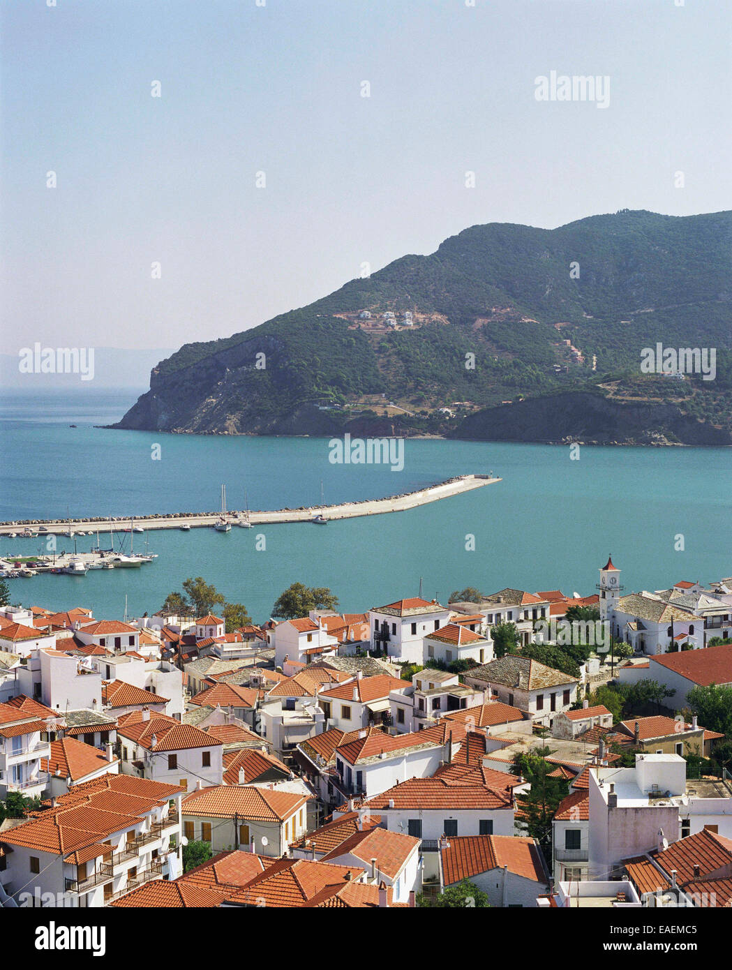 View from atop Skopelos, Greece Stock Photo