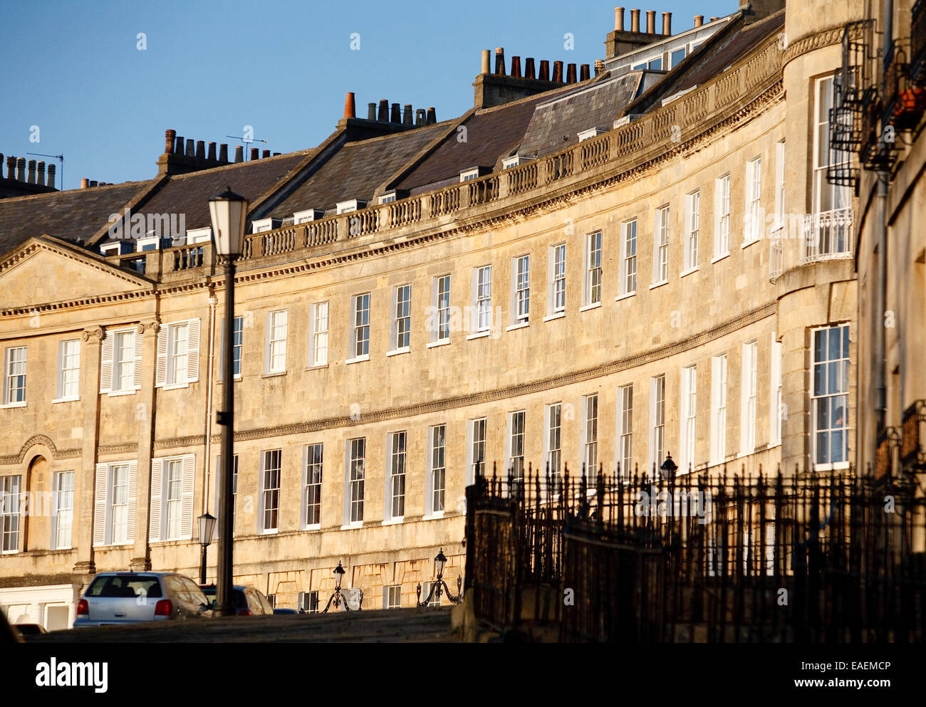 Lansdown Crescent, fine Georgian architecture in Bath Stock Photo