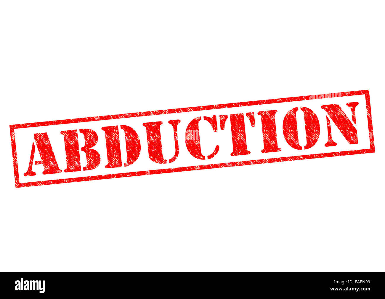 ABDUCTION red Rubber Stamp over a white background. Stock Photo