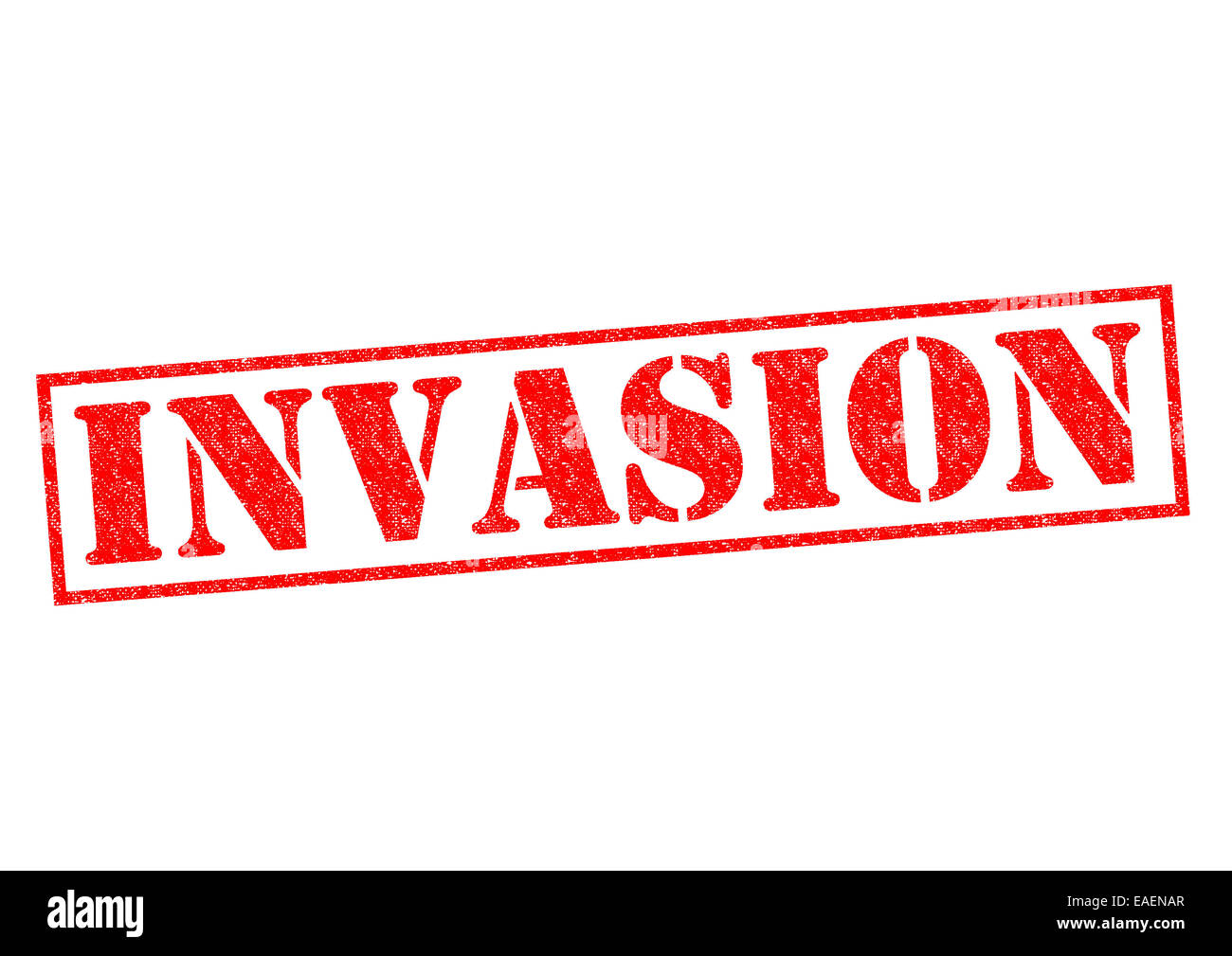 INVASION red Rubber Stamp over a white background. Stock Photo