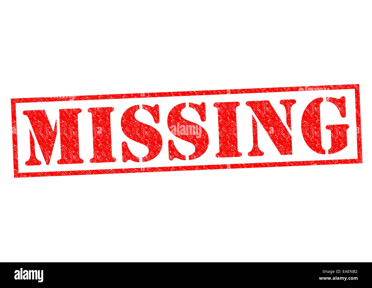 MISSING red Rubber Stamp over a white background Stock Photo - Alamy
