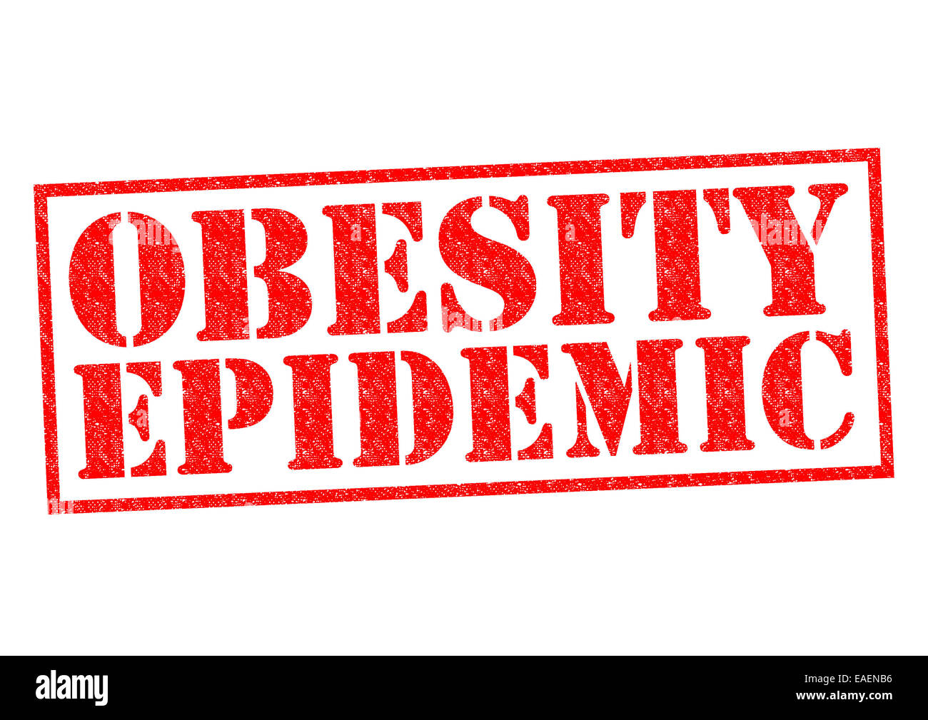 OBESITY EPIDEMIC red Rubber Stamp over a white background. Stock Photo