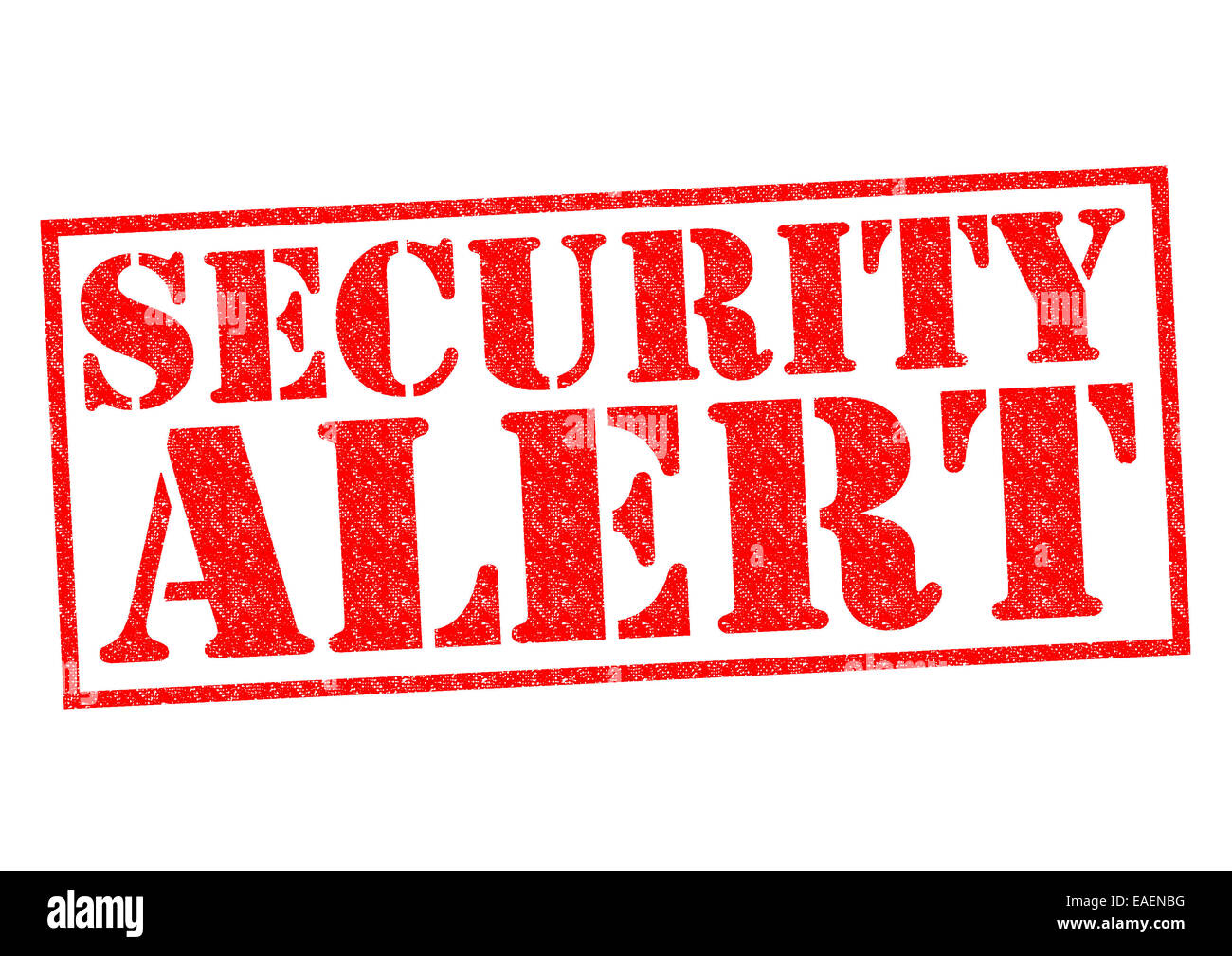 SECURITY ALERT red Rubber Stamp over a white background. Stock Photo