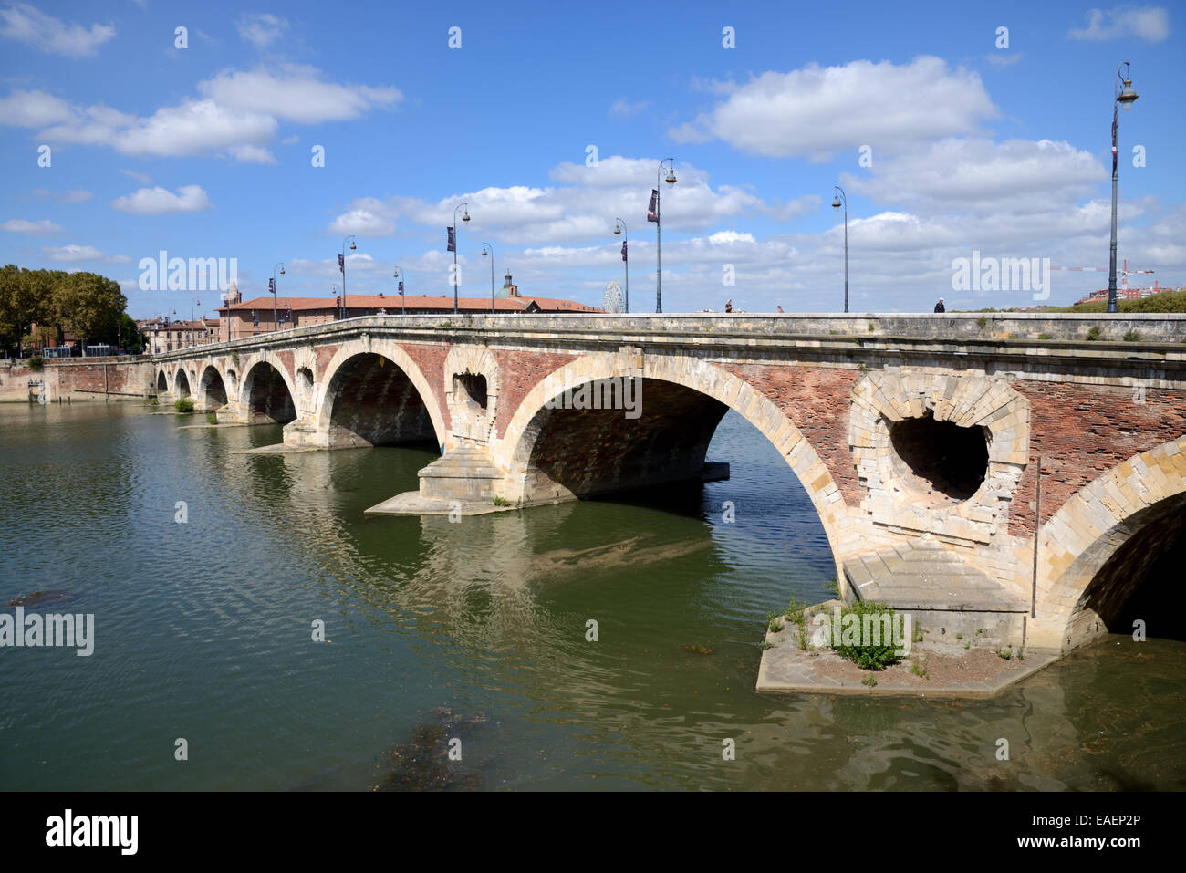 Pont Neuf or the New Bridge Crossing the River Garonne Toulouse France Stock Photo