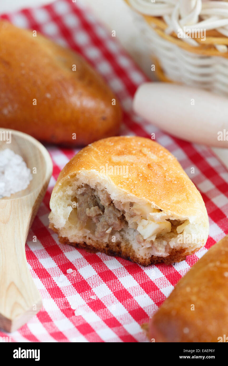 Homemade pies with minced meat Stock Photo - Alamy