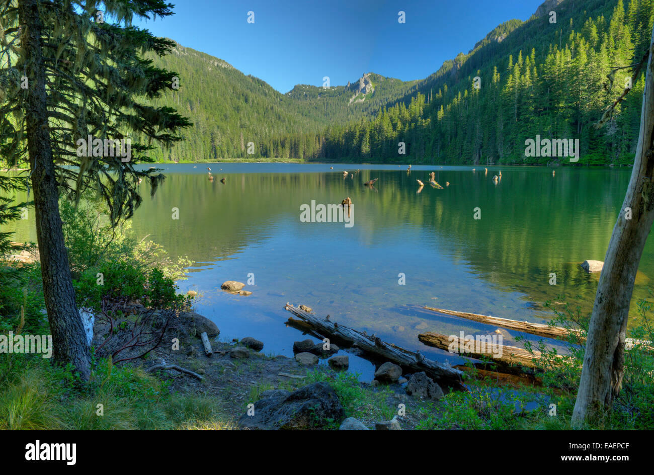 Pamelia Lake in Oregon's Mt. Jefferson Wilderness. Stock Photo