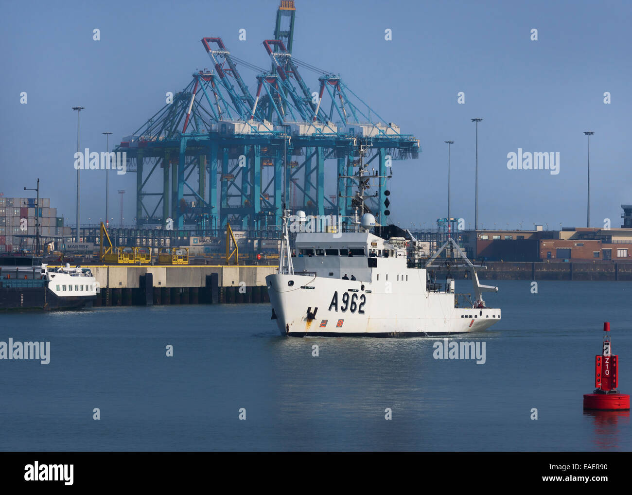 A962 Ocean Research Vessel of Belgian Navy. Stock Photo
