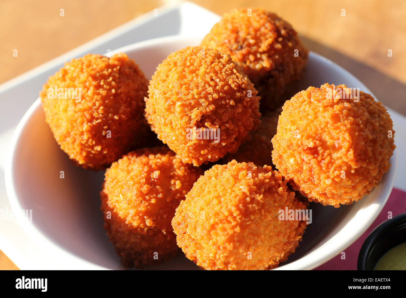 Bitterballen served in Eindhoven, the Netherlands. The traditional
