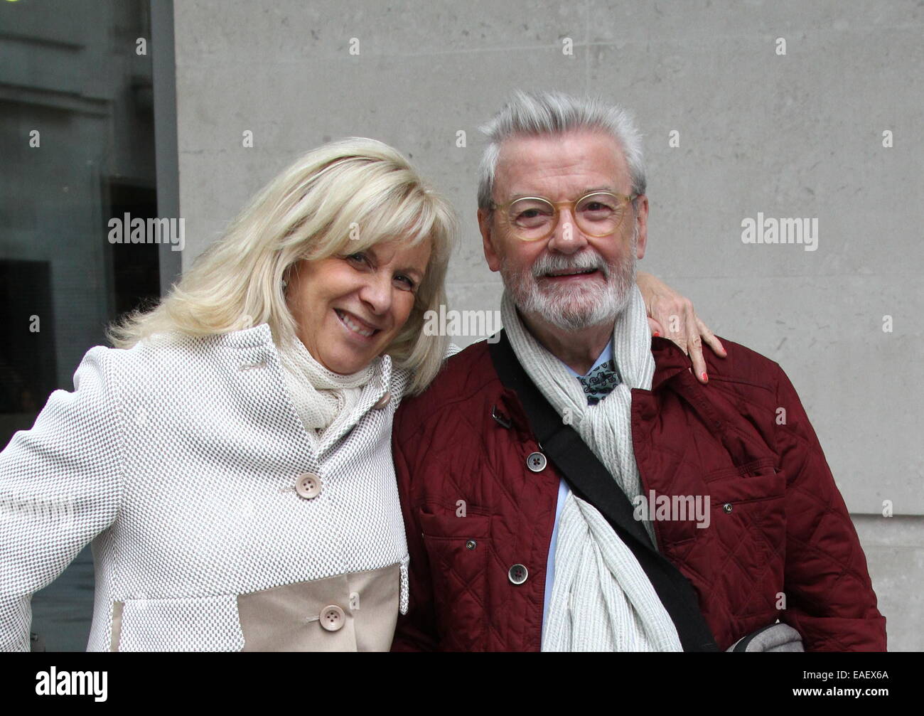 James Galway and his wife, Lady Jeanne Galway at BBC Broadcasting House  Featuring: James Galway,Lady Jeanne Galway Where: London, United Kingdom  When: 11 May 2014 Stock Photo - Alamy