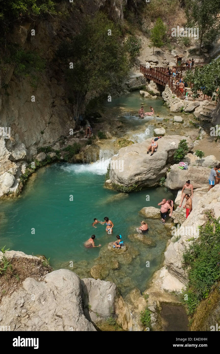 waterfalls and rockpools at Les Fonts de l'Algar (Fuentes del Algar), Callosa d'en Sarria, alicante, spain Stock Photo