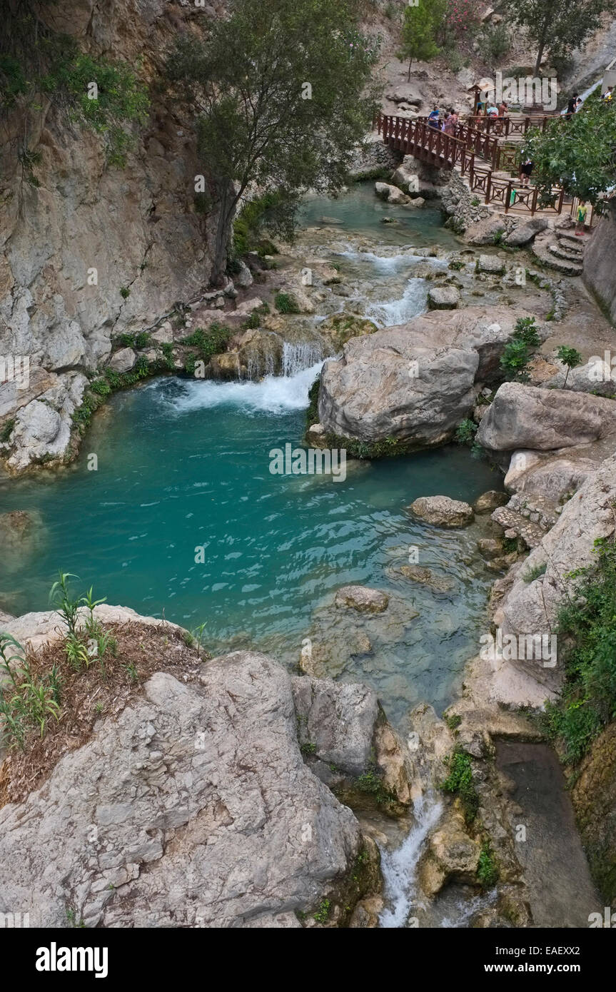 waterfalls and rockpools at Les Fonts de l'Algar (Fuentes del Algar), Callosa d'en Sarria, alicante, spain Stock Photo