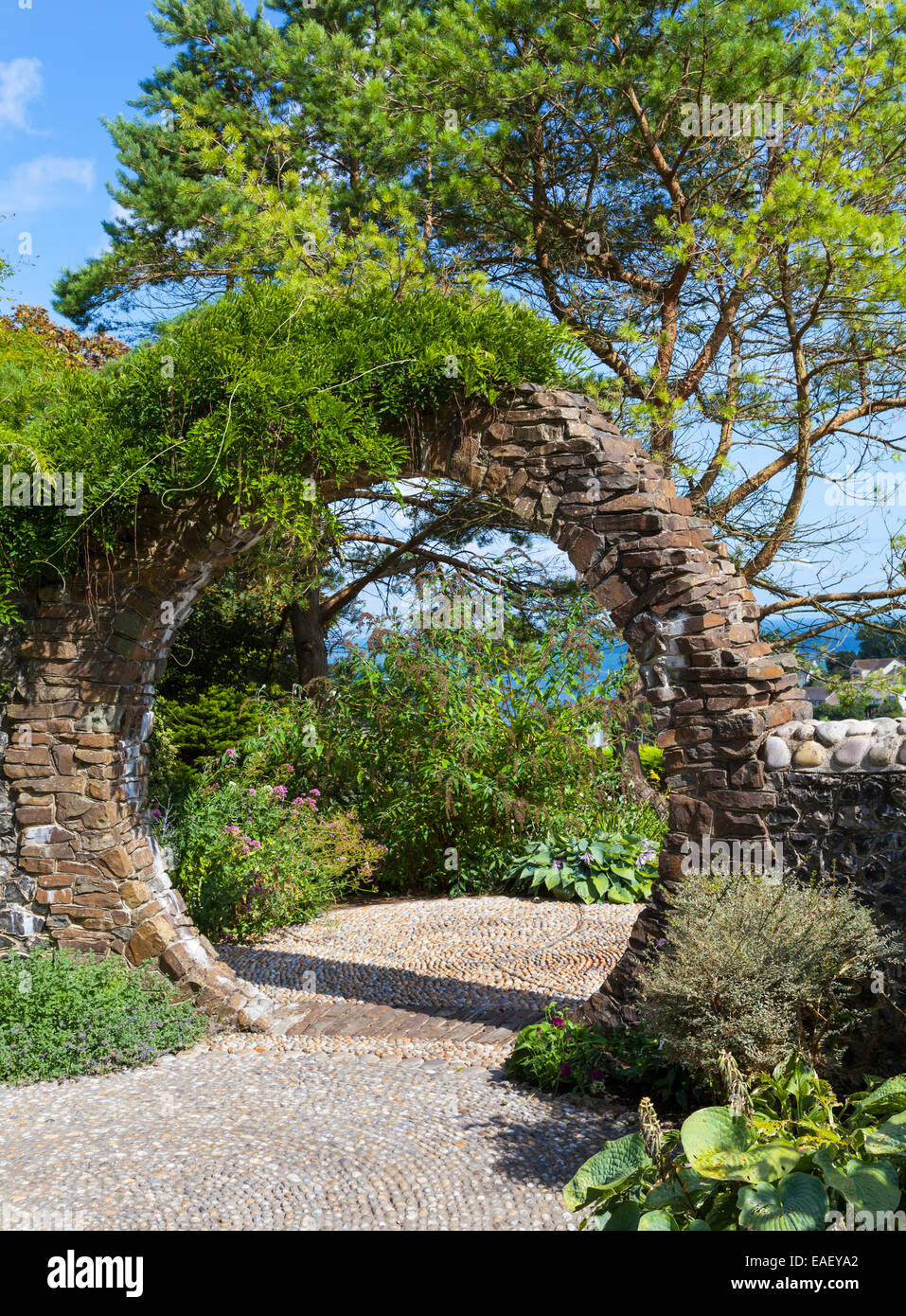 Brick garden arch Stock Photo