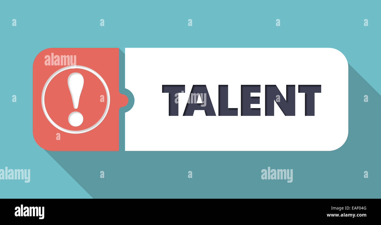 Talent on Blue in Flat Design. Stock Photo