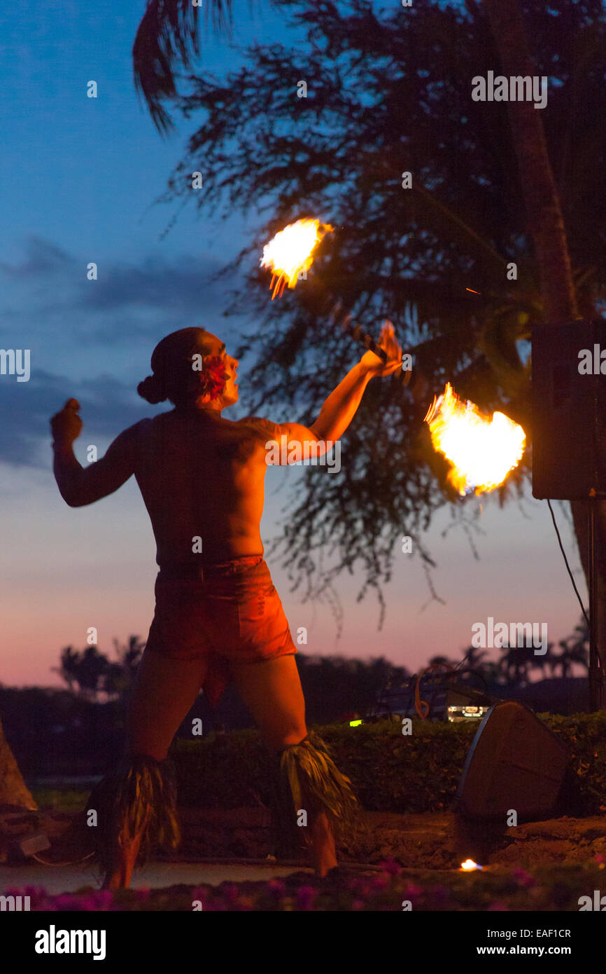 Luau at the marriott Hotel, Hawaii, USA Stock Photo