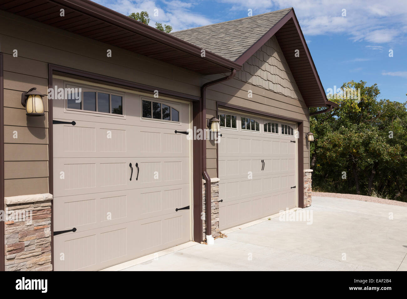 Residential House Garages, USA Stock Photo