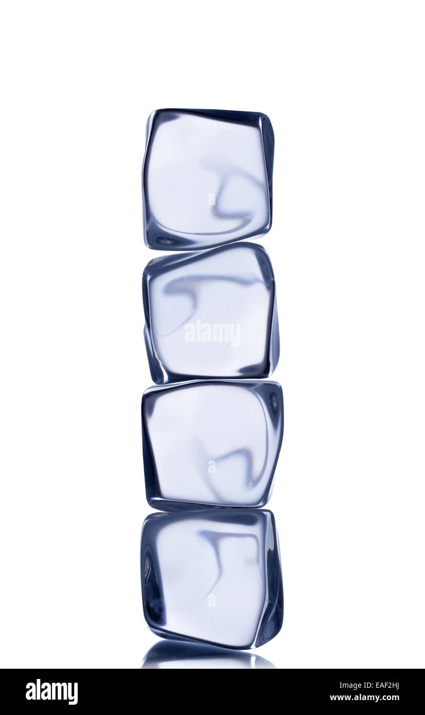 Ice cubes isolated on white background Stock Photo - Alamy