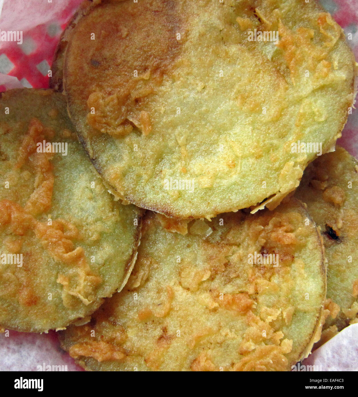 Fried green tomatoes - Stock Image
