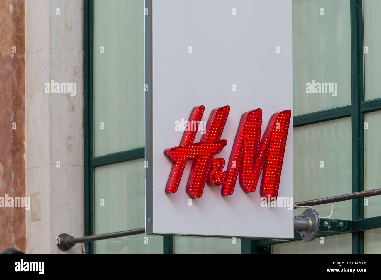 H&M store sign in Lisbon, Portugal Stock Photo - Alamy