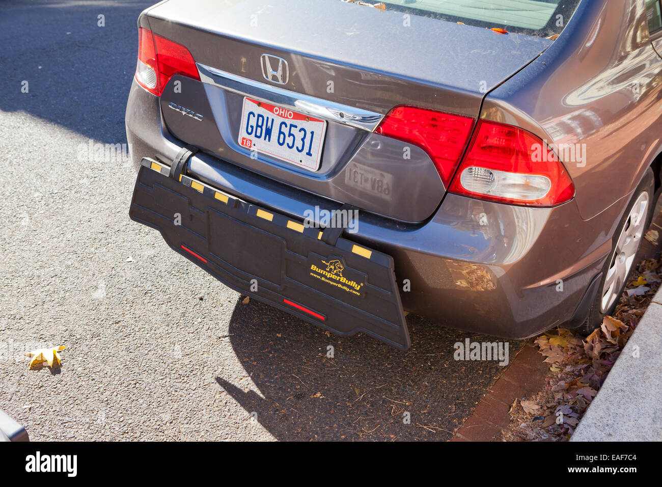 Car bumper guard on rear bumper - USA Stock Photo
