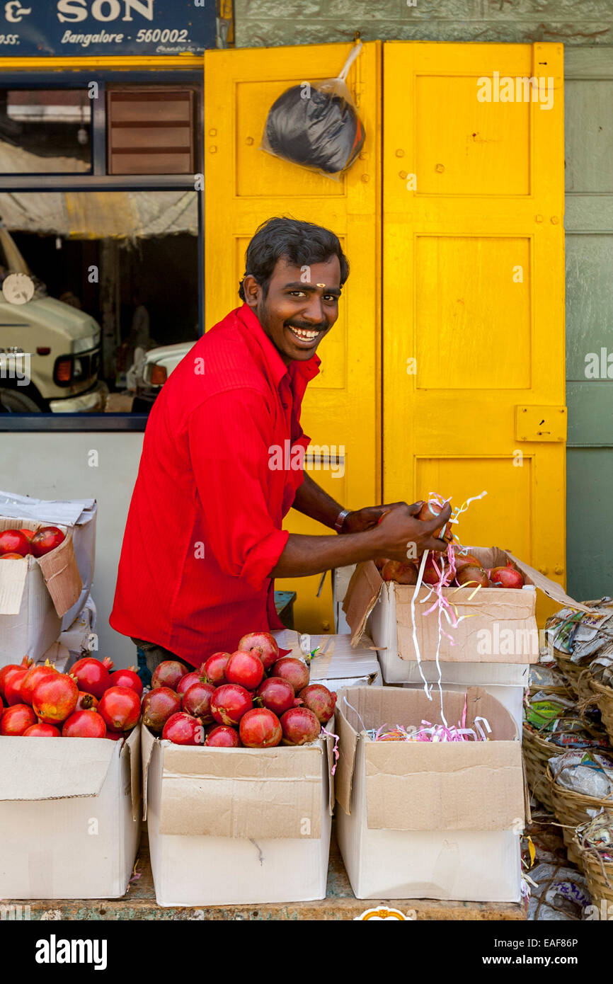 Fruit and Vegetable Street Market, Bangalore, Karnataka, India Stock