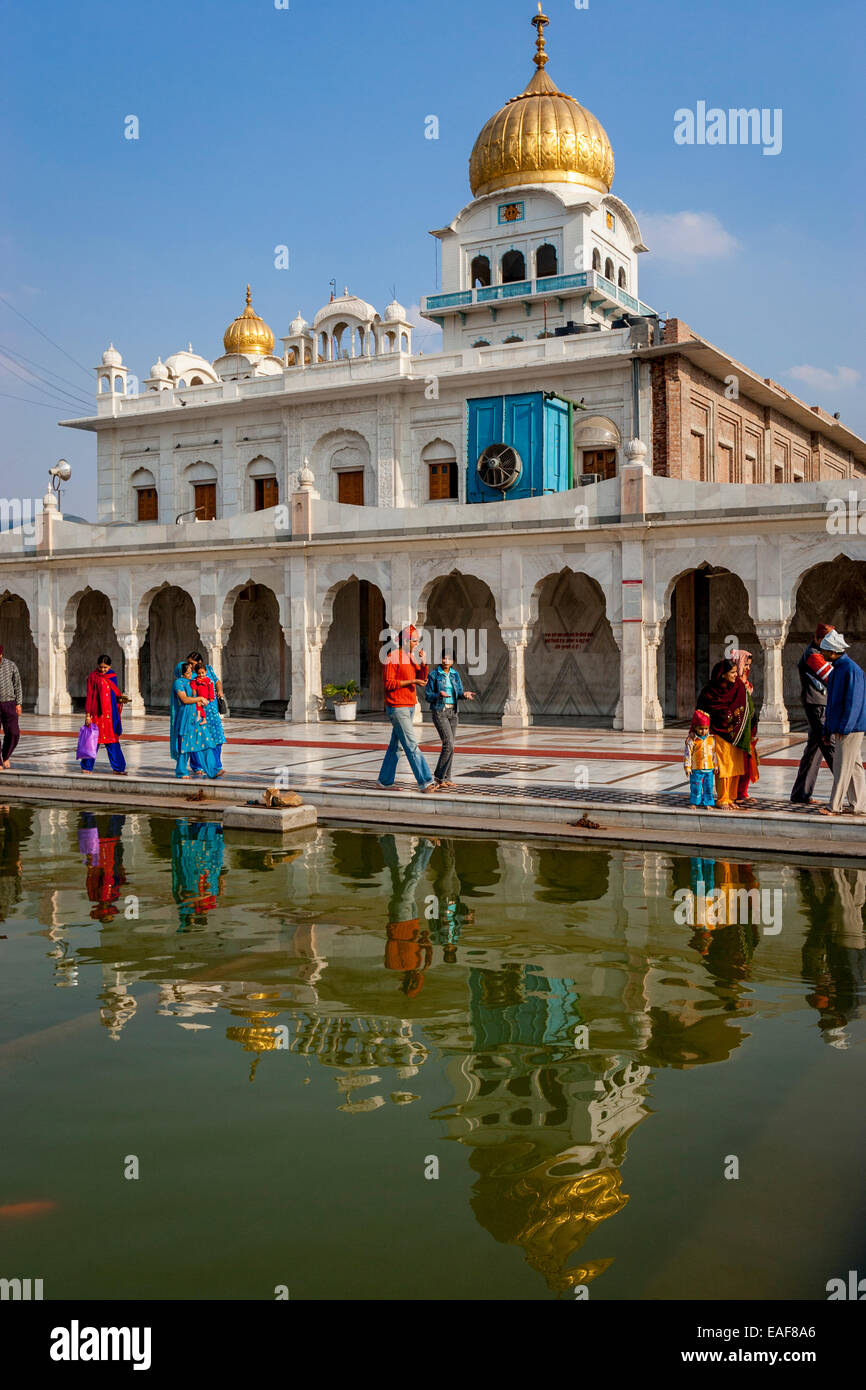 Gurdwara Bangla Sahib, Sikh Temple, Delhi, India Stock Photo