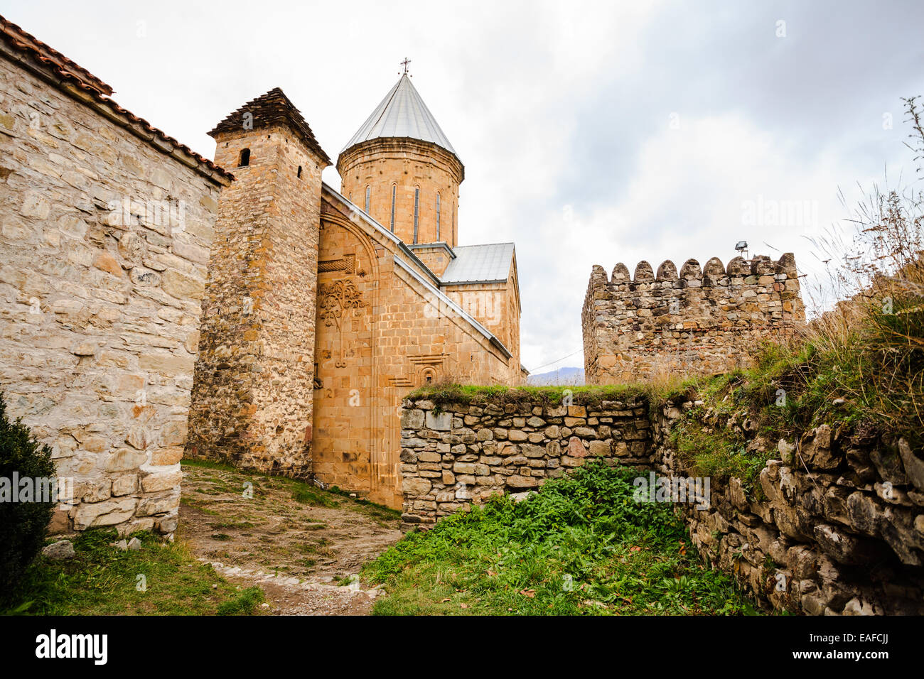 Medieval Fortress Ananuri located near Georgian Military Highway north of Mtskheta in Gorgia Stock Photo