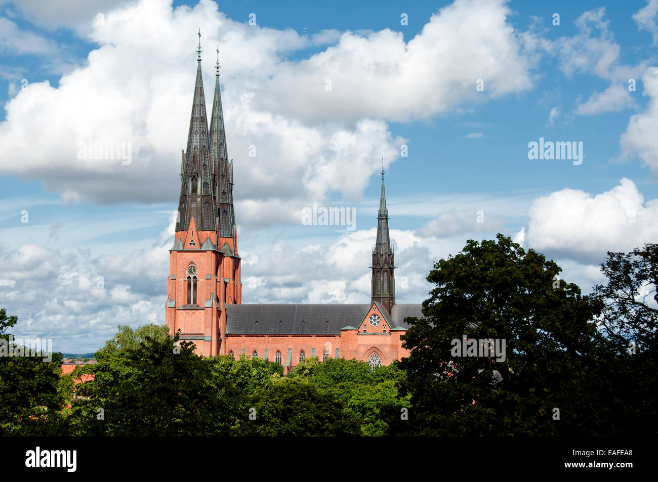 Uppsala cathedral, the highest in Scandinavia Stock Photo