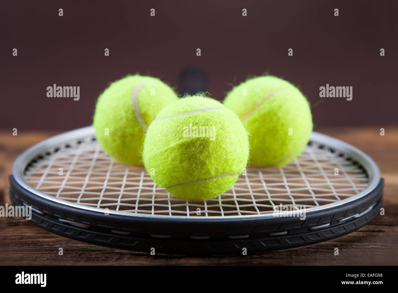 A set of tennis. Racket and ball. Studio shot Stock Photo Alamy