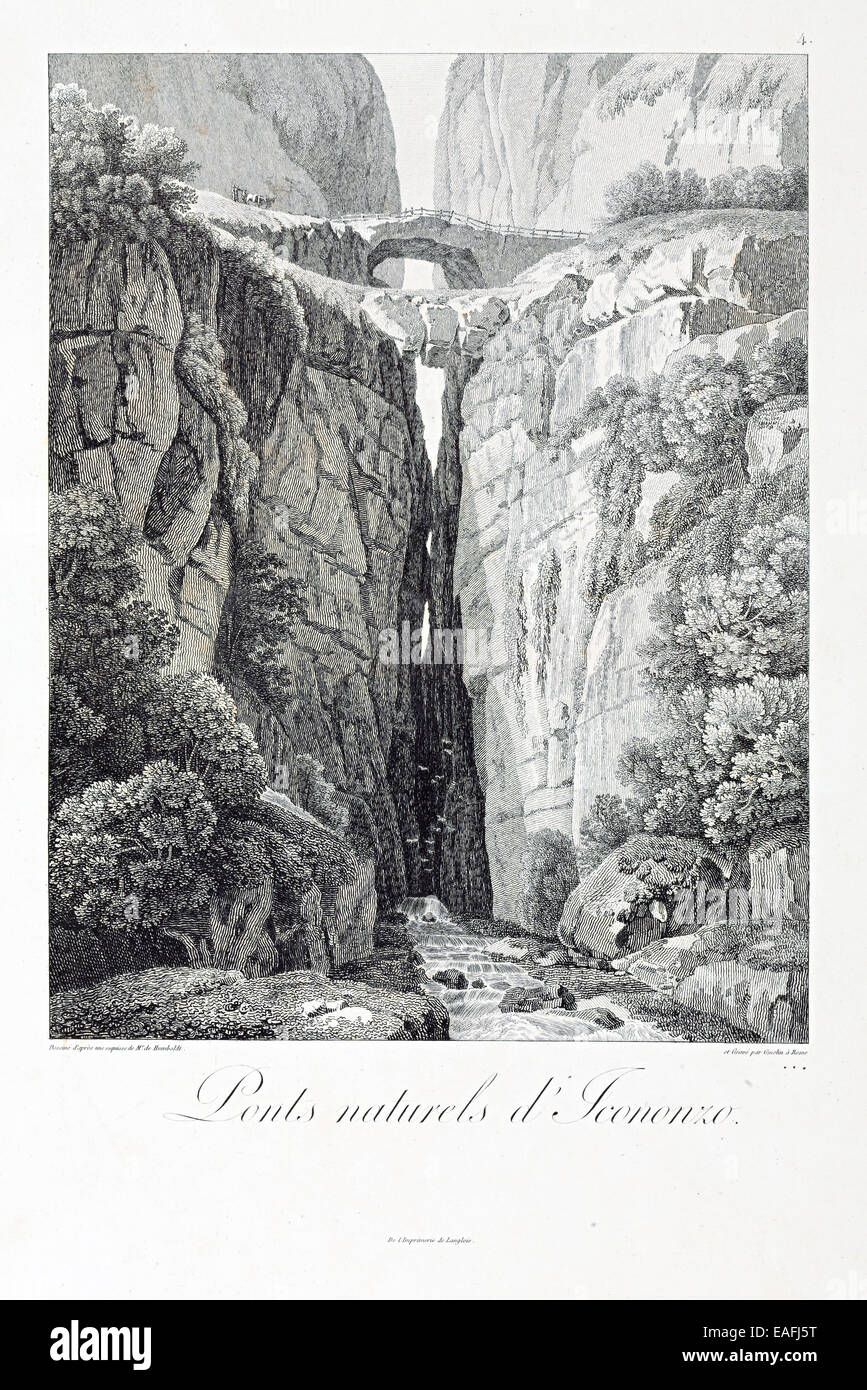 Illustration of natural arches of Icononzo, spanning the Rio de la Sama Paz, Bolivia Stock Photo