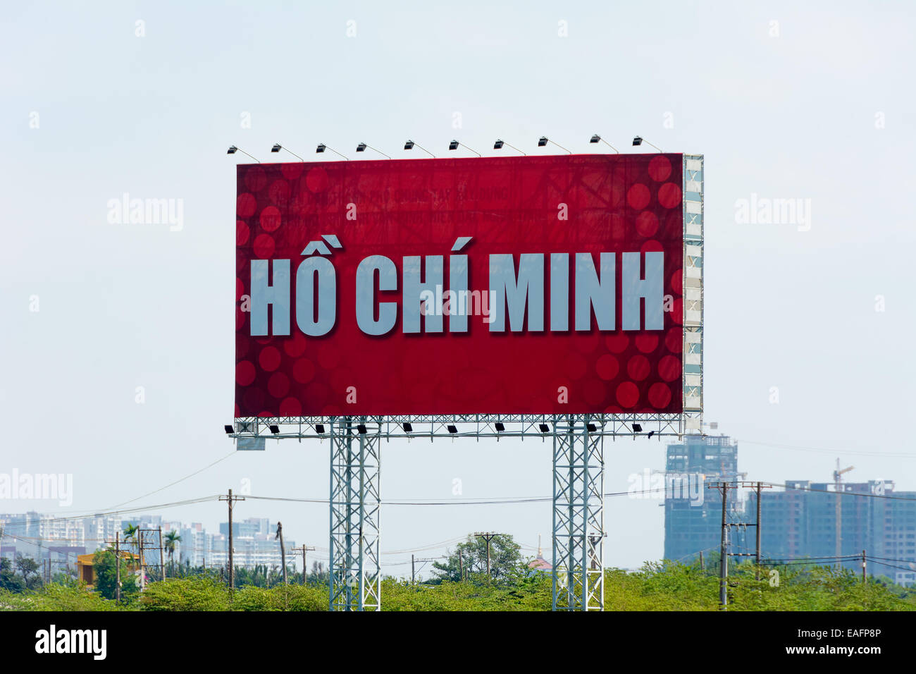 Ho Chi Minh City or Saigon Vietnam large sign with city name Stock Photo