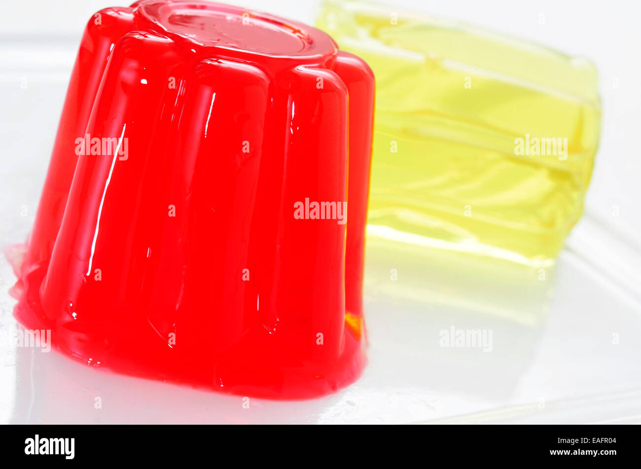 closeup of a plate with refreshing gelatin desserts of different