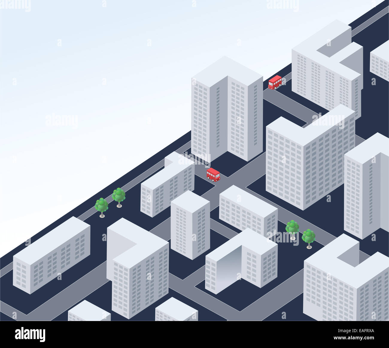 Isometric image of a modern city Stock Photo - Alamy