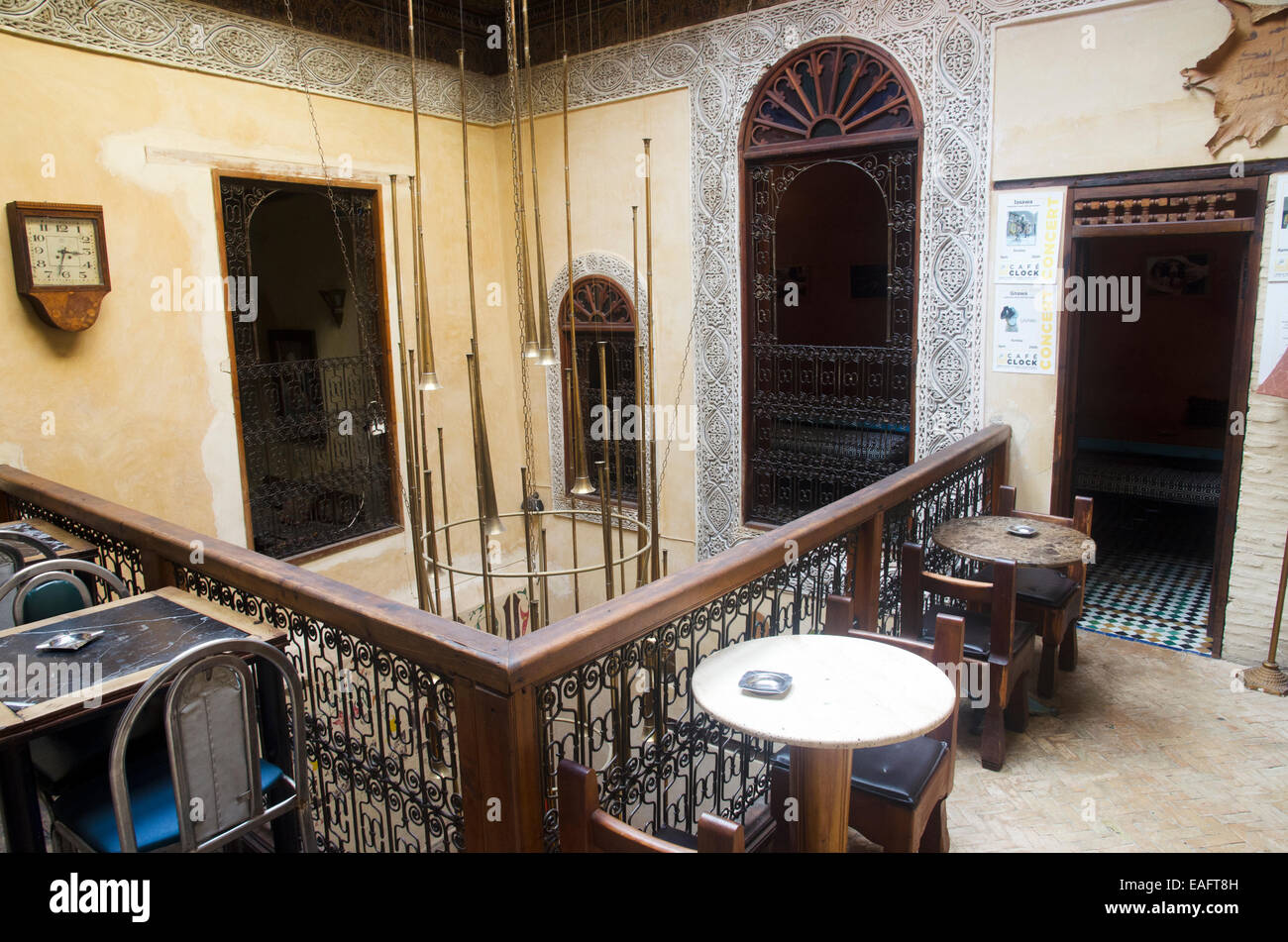 Cafe Clock Fes El Bali Morocco Stock Photo - Alamy, image size:1300x951