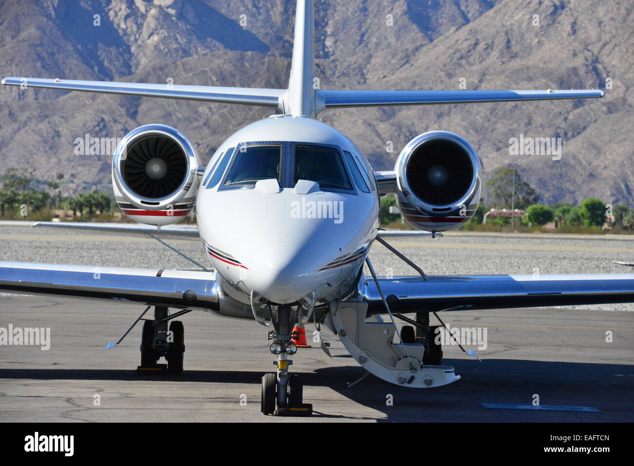 Executive Jets at Palm Springs airport Stock Photo