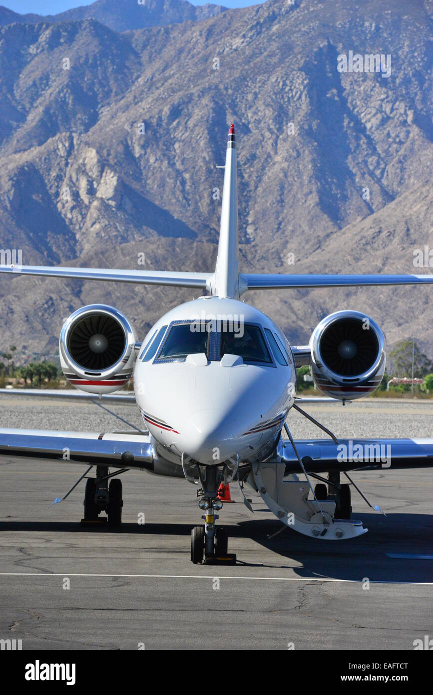 Executive Jets at Palm Springs airport Stock Photo