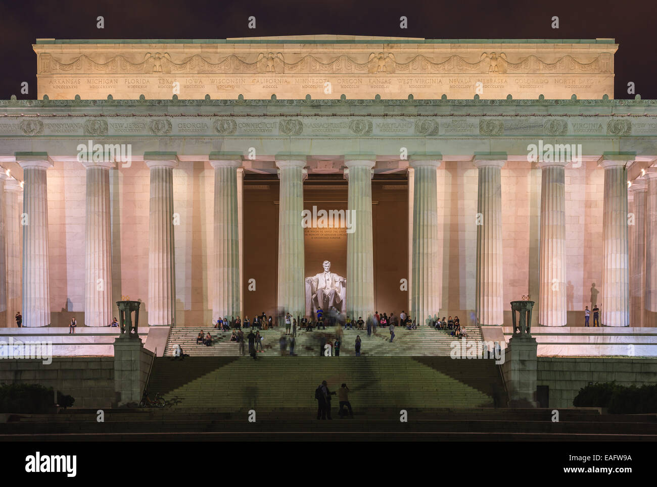 The Lincoln Memorial is an American national monument built to honor the 16th President of the United States, Abraham Lincoln. I Stock Photo