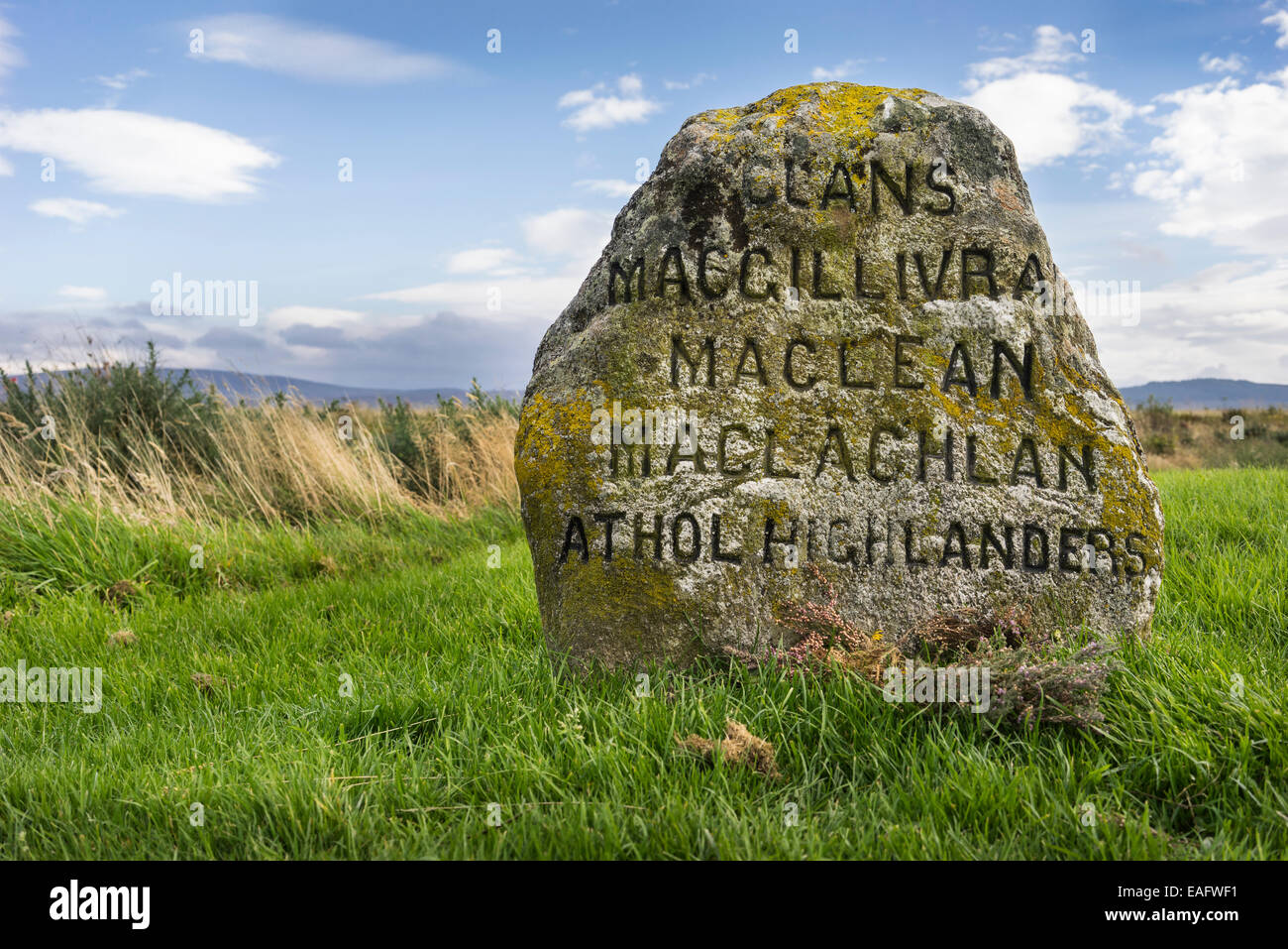 Clan Graves at Culloden Moor. Stock Photo