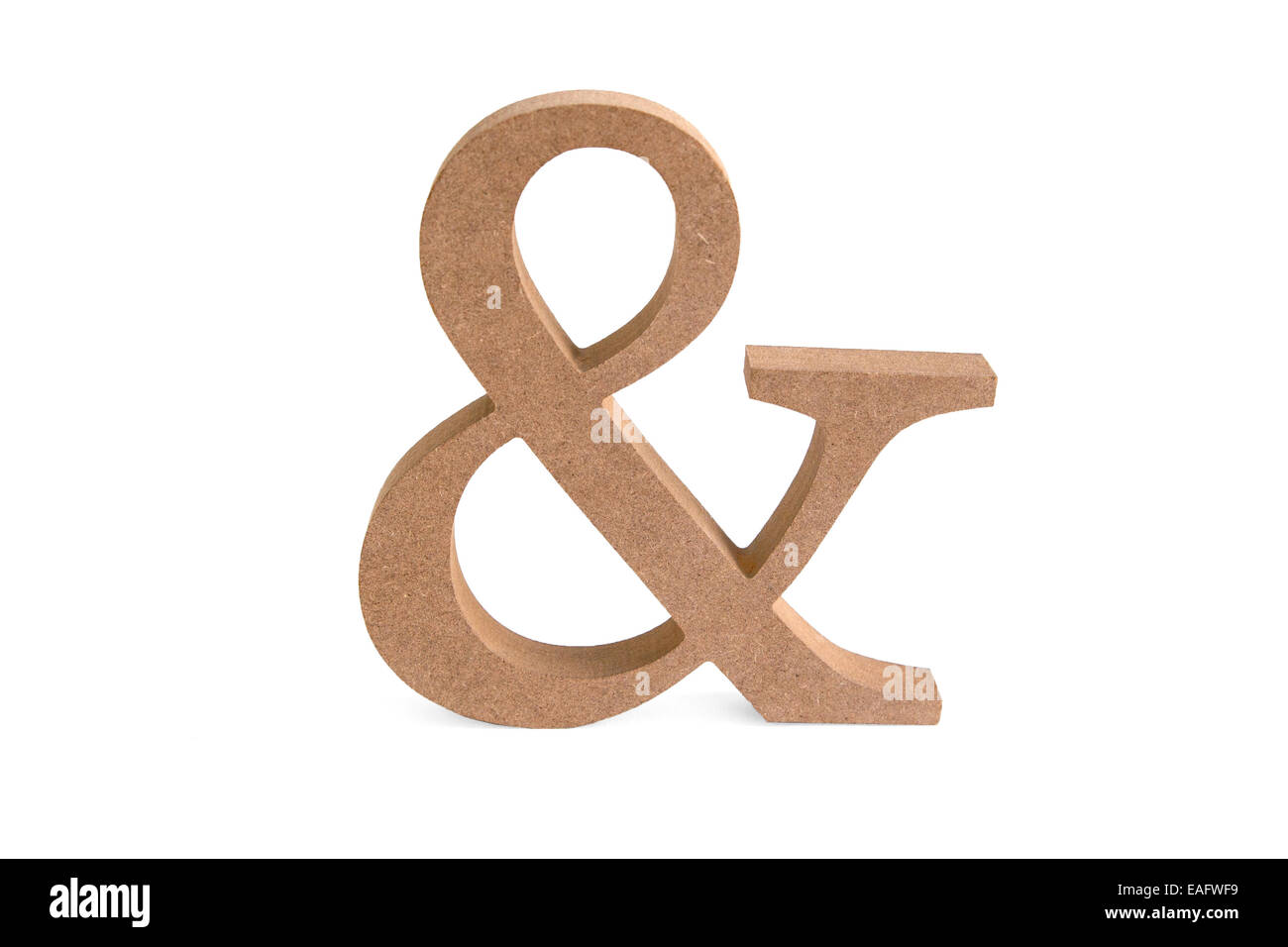 Und Zeichen gemeinsam Zusammen Holz Maserung Sperrholz Buche Eiche Eichenholz Laser gelasert ausgeschnitten geschnitten et Form Stock Photo