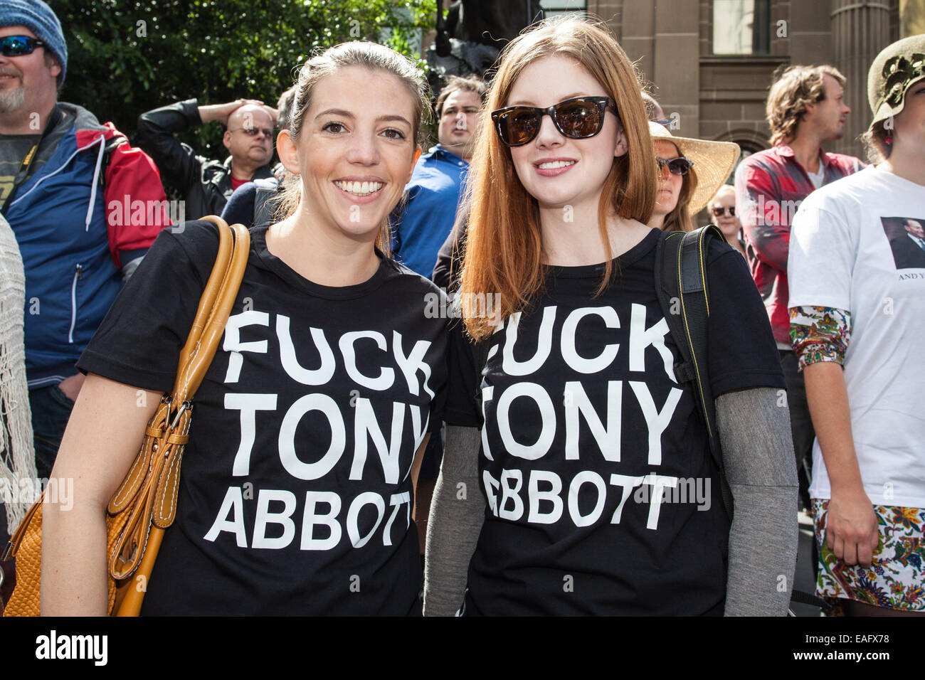 MELBOURNE, AUSTRALIA - March 16: March In March protest for people power, a vote of no confidence in the Liberal, Tony Abbott le Stock Photo