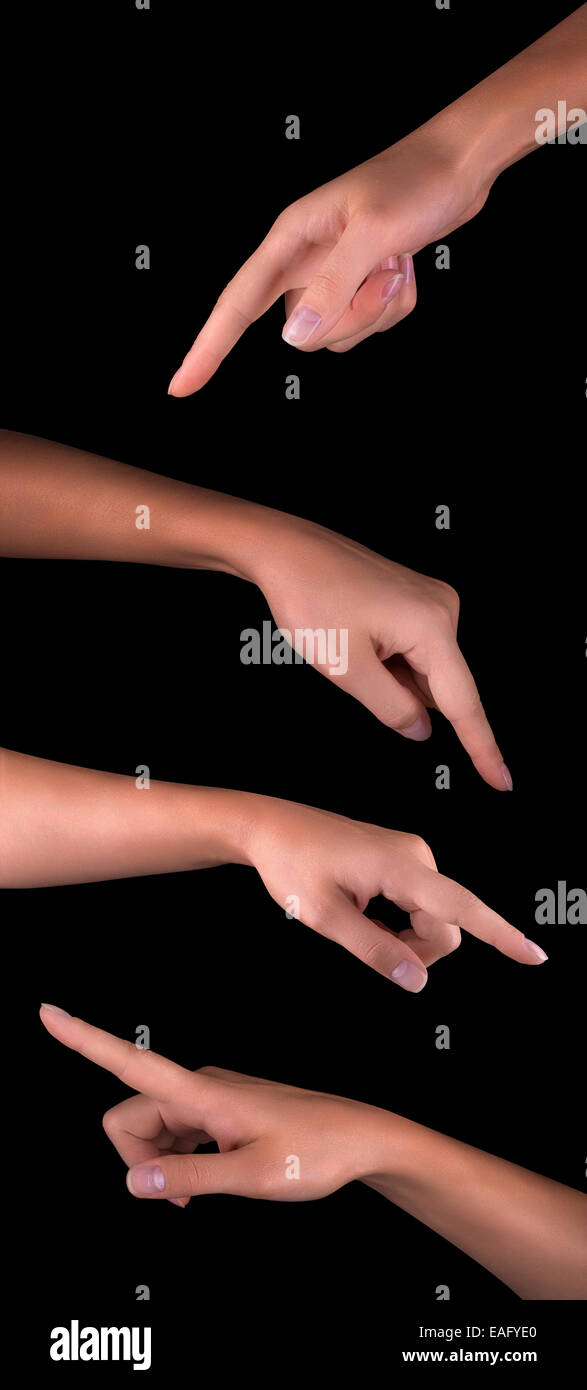 Image human hand pointing paper hi-res stock photography and images - Alamy