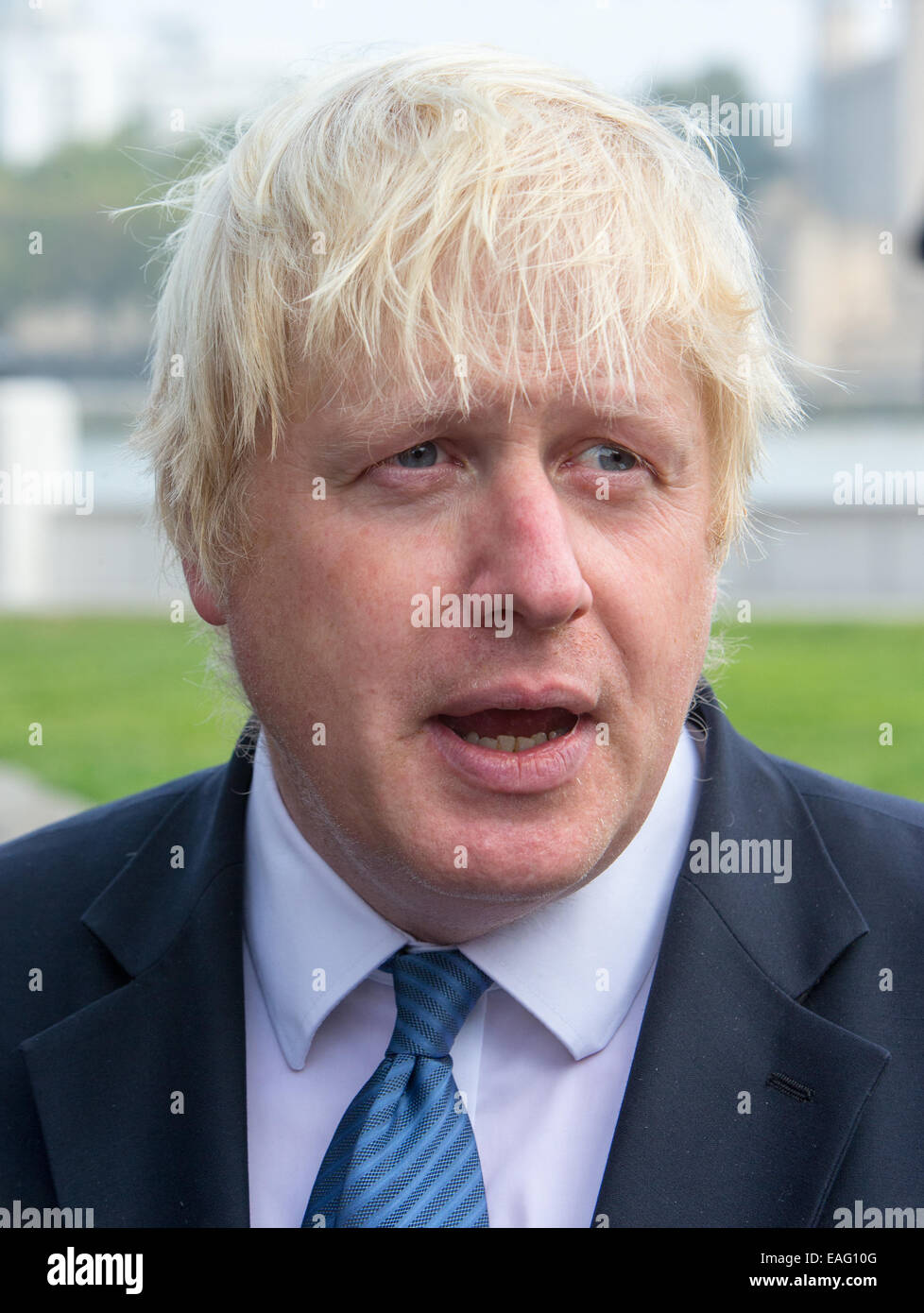 Boris Johnson,Mayor of London, outside City Hall London Stock Photo