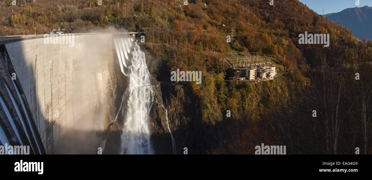 Dam of Contra Verzasca Ticino, Switzerland: spectacular waterfalls from ...