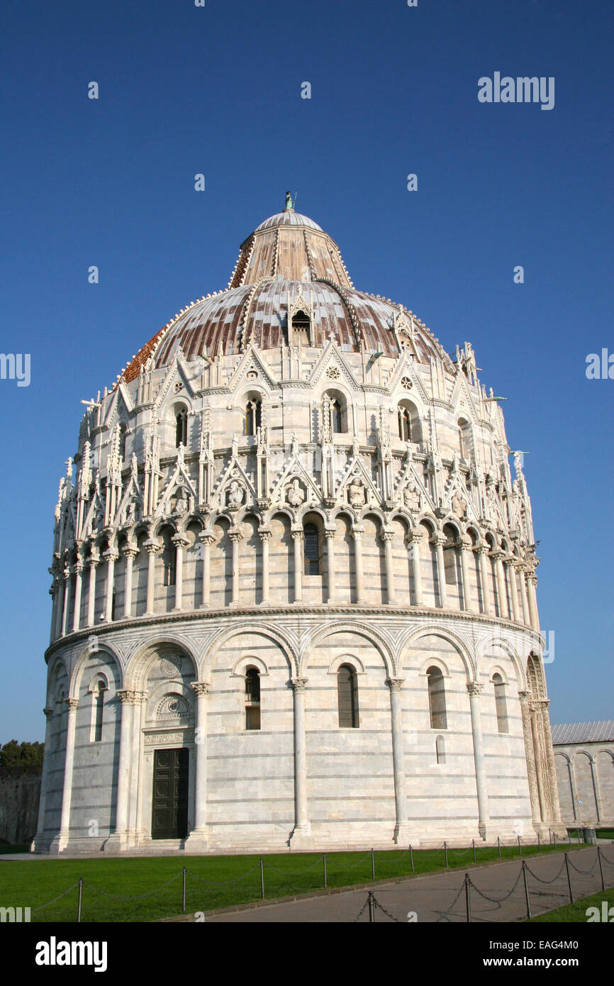 Baptistery of St. John, Piazza dei Miracoli, Pisa, Tuscany, Italy. Stock Photo
